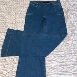 Express wide leg flare mid rise jeans size 4R